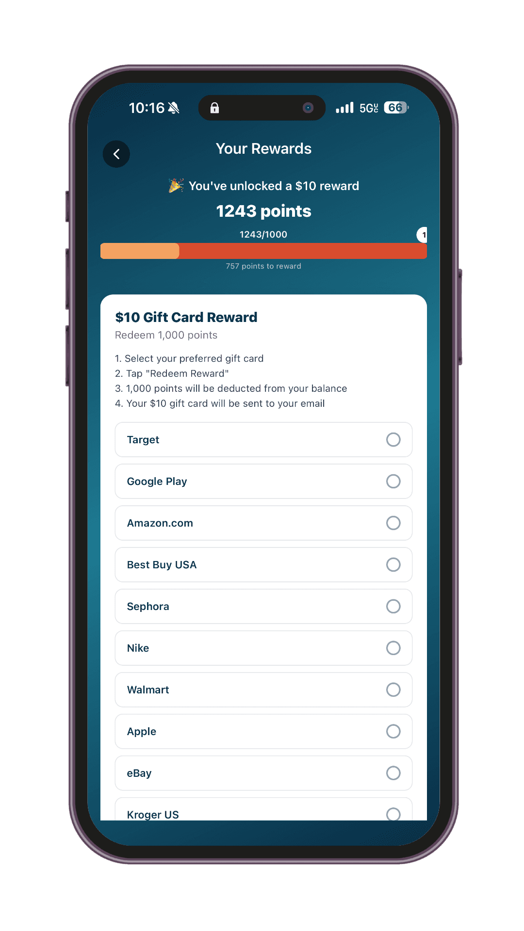 Earn rewards